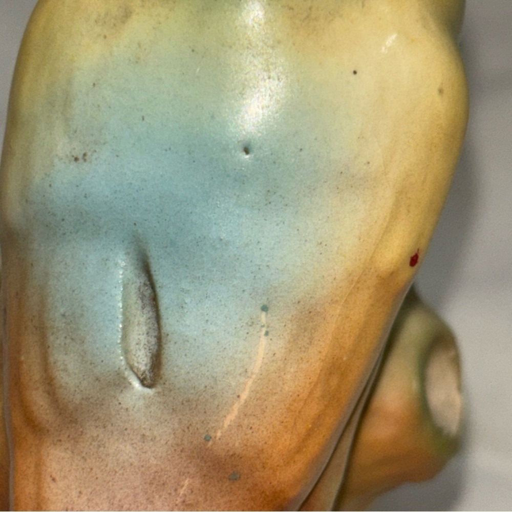Colorful Ceramic Bird Figurine Czech Long Tail Triple Bud Vase Red Mark - Picture 6 of 8